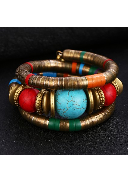 Gri Hocole Yeni Moda Doğal Taş Renkli Yılan Bileklik Bileklik Kadınlar Için Vintage Çok Katmanlı Metal Bilezik Takı Hint (Yurt Dışından) fiyatları