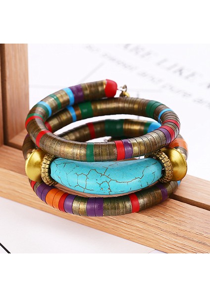 Gri Hocole Yeni Moda Doğal Taş Renkli Yılan Bileklik Bileklik Kadınlar Için Vintage Çok Katmanlı Metal Bilezik Takı Hint (Yurt Dışından) modelleri