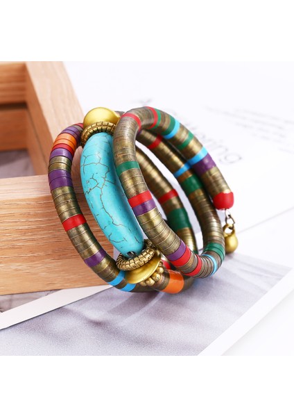 Gri Hocole Yeni Moda Doğal Taş Renkli Yılan Bileklik Bileklik Kadınlar Için Vintage Çok Katmanlı Metal Bilezik Takı Hint (Yurt Dışından) fırsatları