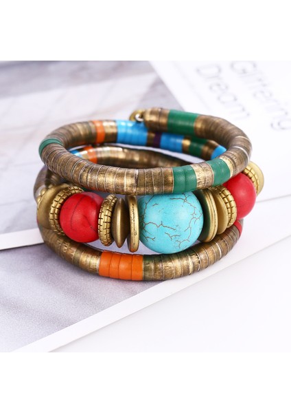 Gri Hocole Yeni Moda Doğal Taş Renkli Yılan Bileklik Bileklik Kadınlar Için Vintage Çok Katmanlı Metal Bilezik Takı Hint (Yurt Dışından) indirimleri