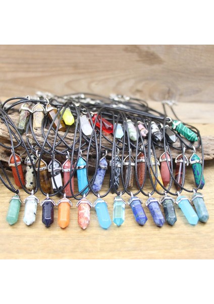 Yeşim Şifa Kristal Doğal Altıgen Mermi Kolye Kolye, Reiki Çakra Gmes Kuvars Lapis Ametist Takılar Kadınlar Takı, QC3200 (Yurt Dışından) modelleri