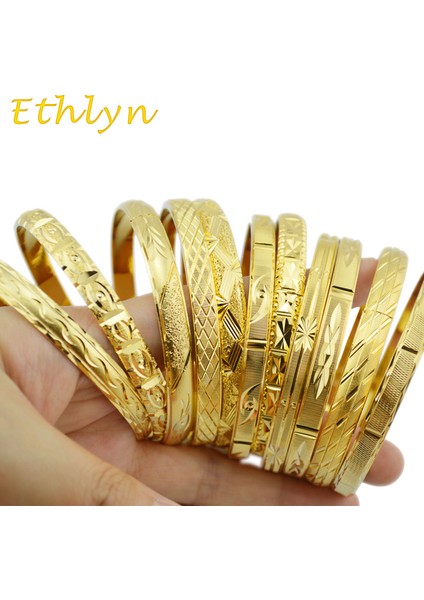 P Ethlyn Moda Dubai Altın Takı Altın Renk Bilezik Etiyopya Bilezik ve Bilezikler Etiyopya Takı Bilezik Hediye B01 (Yurt Dışından) fiyatları