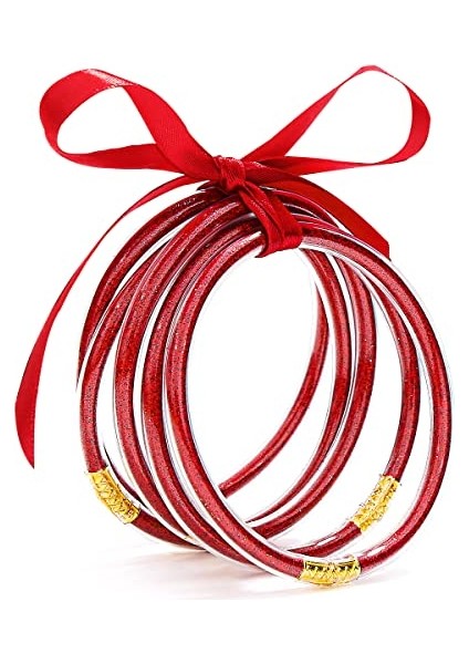 65MM Tarzı Kırmızı Glitter Dolgulu Jöle Bileklik Bileklik Hafif Buda Kız Bileklik Bileklik Kadın Kızlar Için Doğum Günü Anneler Günü Partisi (Yurt Dışından)