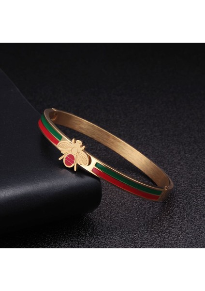 56-58MM Stili Gümüş Lüks Paslanmaz Çelik Charm Bilezik Erkekler Kadınlar Için Ol Takı Altın Kaplama Arı Düğün Parti Manşet Bilezik Darbe (Yurt Dışından) fiyatları