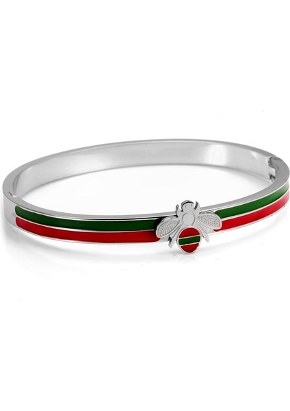 56-58MM Stili Gümüş Lüks Paslanmaz Çelik Charm Bilezik Erkekler Kadınlar Için Ol Takı Altın Kaplama Arı Düğün Parti Manşet Bilezik Darbe (Yurt Dışından) indirimleri