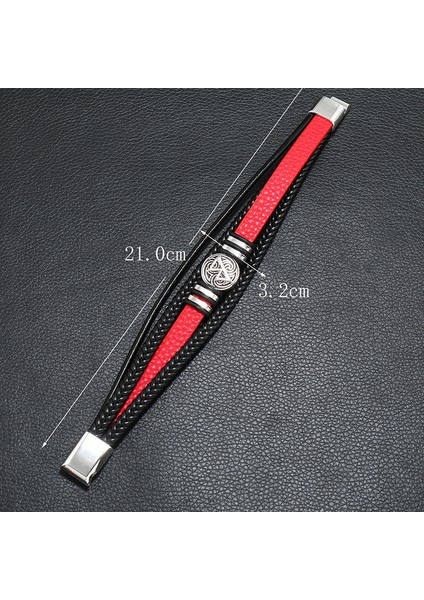 21CM Tarzı No.2 Boyutu Moda Trendy Erkek Deri Bileklik Moda Tüm Maç Çok Katmanlı Örgülü Deri Bileklik Kutsal Pusula Şeytan Gözü (Yurt Dışından) fırsatları