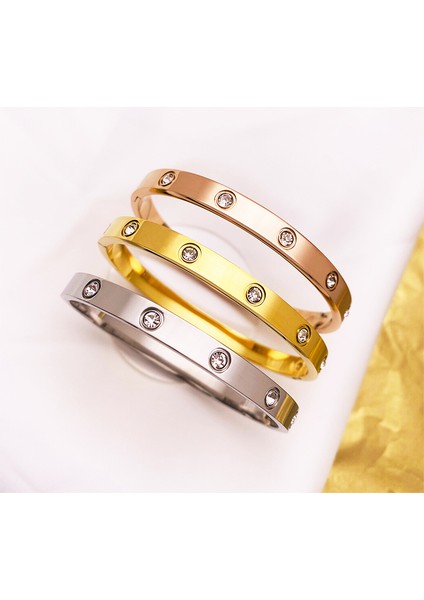 Rn-Titanyum-6mm Güzel Paslanmaz Çelik Bilezikler Kadın Sevgilisi Bilezik ve Bilezikler Kadın Için Altın Aşk Pulseiras Kristal Düğün Feminina Takı (Yurt Dışından) fiyatları