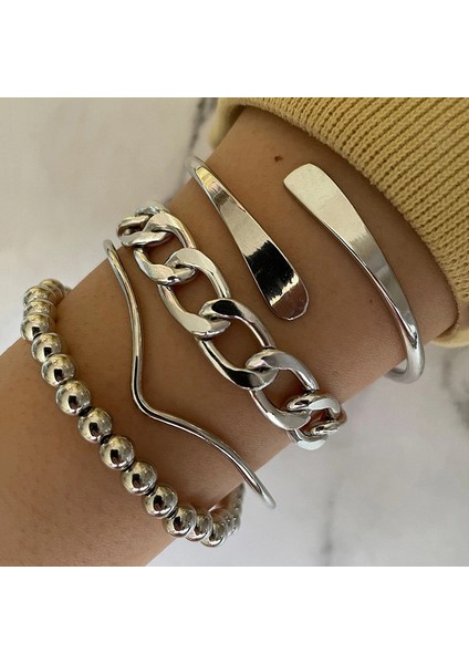 No.9 Boyutu Unk Curb Küba Zincir Bilezikler Kadınlar Için Set Basit Kalın Altın Renk Charm Bilezikler Moda Takı Aksesuarları Yeni (Yurt Dışından) modelleri