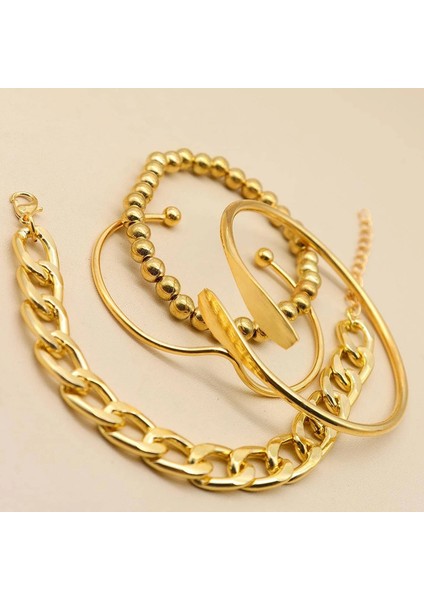 No.9 Boyutu Unk Curb Küba Zincir Bilezikler Kadınlar Için Set Basit Kalın Altın Renk Charm Bilezikler Moda Takı Aksesuarları Yeni (Yurt Dışından) indirimleri