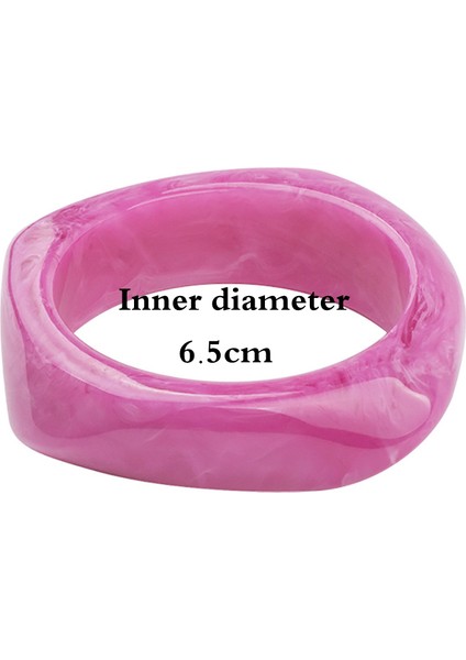 No.19 Boyutu 2022 Vintage Punk Renkli Büyük Bilezik Kalın Reçine Akrilik Geometrik Düzensiz Üçgen Kare Bilezik Kadınlar Için Takı (Yurt Dışından)