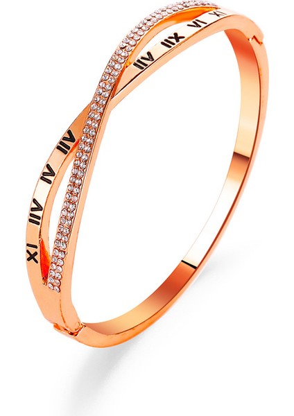 S1204-R Yeni Moda Klasik Kadın Bilezik Gümüş Renk Altın Bilezik Kadınlar Için Gül Altın Taklidi Bilezik Manşet Trendy Takı Hediyeler (Yurt Dışından)