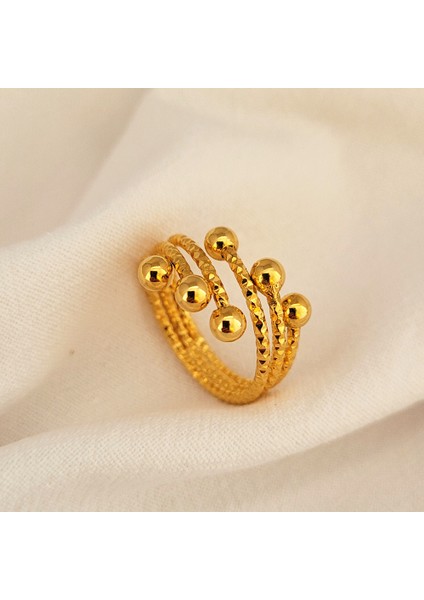 Bileklik Sarı Altın Renk Takı Setleri Kadınlar Için Çok Boncuklu Charm Bilezik ve Bilezikler Yüzük Takı Seti Aksesuar Parti Hediyeler Bijoux (Yurt Dışından) fırsatları