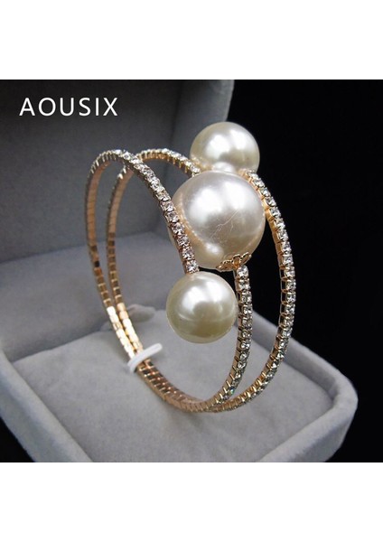 1 Satır-Js-Ab-2kzz 2022 Trendy Rhinestone Gümüş Kaplama Takı Inci Bilezikler Inci Takı Kadınlar Için Kristal Bilezik ve Bilezikler Hediyeler (Yurt Dışından)