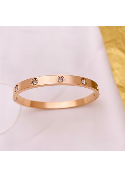 Titanyum-8mm Güzel Paslanmaz Çelik Bilezikler Kadın Sevgilisi Bilezik ve Bilezikler Kadın Için Altın Aşk Pulseiras Kristal Düğün Feminina Takı (Yurt Dışından) modelleri
