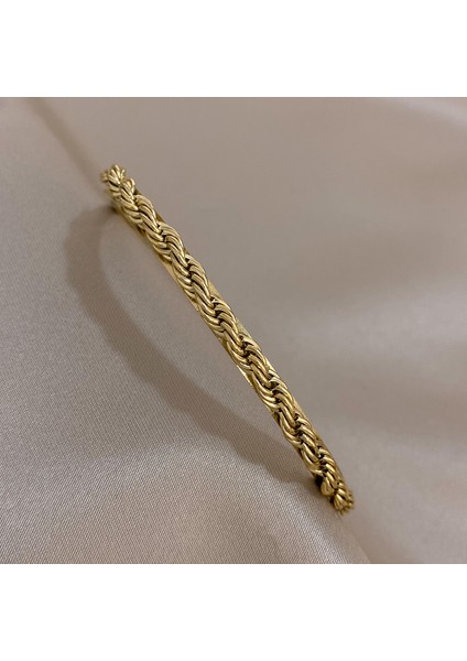 A2695501E-001 Flashbuy Yeni Basit Altın Rengi Bükülmüş Paslanmaz Çelik Bilezik Kadınlar Için Bilezikler Trendy Benzersiz Tasarım Su Geçirmez Takı Hediye (Yurt Dışından) modelleri