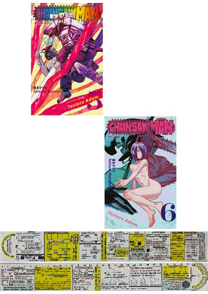 Chainsaw Man 5. - 6. Ciltler Manga Seti - Tatsuki Fujimoto + Matematik Öğreten Cetvel