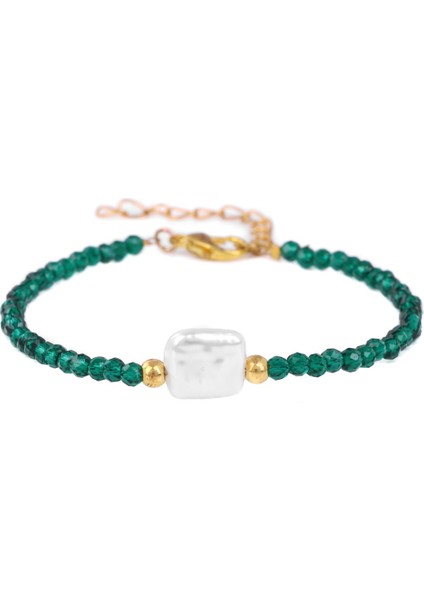 Ayarlanabilir Stil Yeşil 3 mm Boncuk Bilezik Kadın Erkek Yönlü Doğal Taş Örgülü Bilezik Simli Zincir Ametist Lapis Lazuli Minik Bileklikler (Yurt Dışından)