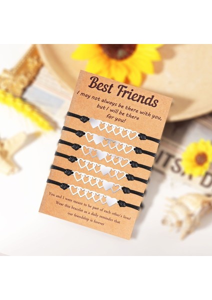 6 Adet Eşleşen Mesafe Kalp Bilezik Hediyeler En Iyi Arkadaşı Bilezikler Hollow Kalp Kolye Dekor Bileklik Kadınlar Için Kız (Yurt Dışından) fiyatları