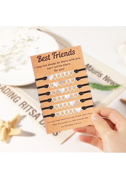 6 Adet Eşleşen Mesafe Kalp Bilezik Hediyeler En Iyi Arkadaşı Bilezikler Hollow Kalp Kolye Dekor Bileklik Kadınlar Için Kız (Yurt Dışından) fırsatları