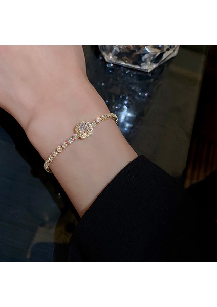 SL0008-2 Lüks Tam Rhinestones Ayarlanabilir 18 K Altın Kaplama Bilezik Kadınlar Için Trendy Parlak Büyük Boy Zirkon Bilezik Takı Hediyeler (Yurt Dışından) modelleri