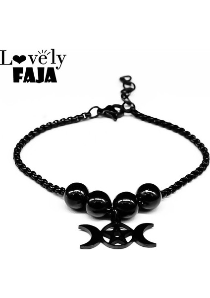 A Goth Wicca Üçlü Ay Hayalet Bc Bant Bilezik Çiçek Hekate Tekerlek Prens Şeytan Pentagram Paslanmaz Çelik Bilezikler Takı Hediye (Yurt Dışından) fiyatları