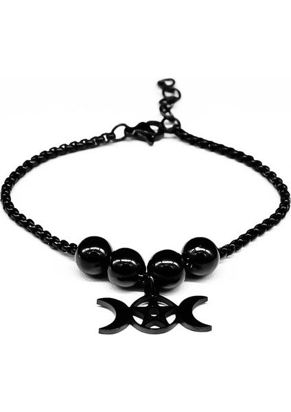 A Goth Wicca Üçlü Ay Hayalet Bc Bant Bilezik Çiçek Hekate Tekerlek Prens Şeytan Pentagram Paslanmaz Çelik Bilezikler Takı Hediye (Yurt Dışından) indirimleri
