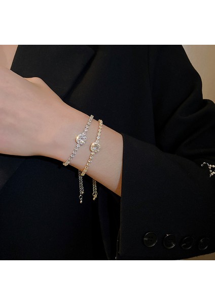SL0008-1 Lüks Tam Rhinestones Ayarlanabilir 18 K Altın Kaplama Bilezik Kadınlar Için Trendy Parlak Büyük Boy Zirkon Bilezik Takı Hediyeler (Yurt Dışından) indirimleri