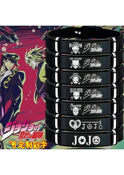 No.7 Boyutu Kujo Jotaro Bilezik Kadın Bilezik Anime Jojo'nun Tuhaf Macera Bilezikler Çiftler Takı Gümüş Renk Paslanmaz Bransoletka (Yurt Dışından) fiyatları