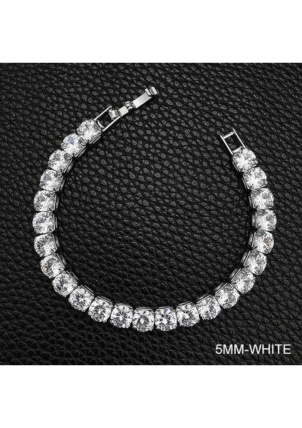 S5650-17CM-5MM 2023 Yeni Moda Lüks Punk Altın Gümüş Renk Tenis Bilekliği Bileklik Kadınlar Için Düğün El Hediye Takı B (Yurt Dışından)