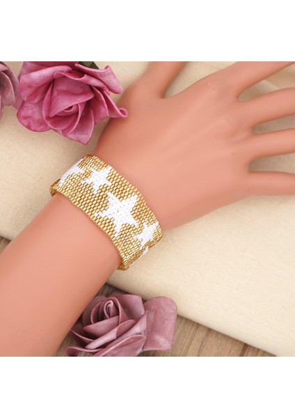 MG-B180007D GO2BOHO Meksika Moda El Yapımı Dokuma Miyuki Boncuklu Yıldız Püskül Bilezik Kadınlar Takı Için (Yurt Dışından) indirimleri