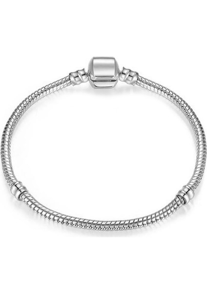 17CM Tarzı IMG7775-1 Yexcodes Yüksek Gümüş Kaplama Yılan Zincir Charm Bilezik Fit Orijinal Erkekler ve Kadınlar Boncuk Güzel Bilezik Takı Hediye (Yurt Dışından)