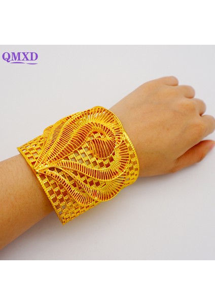 B78 Lüks Dubai Kadın Büyük Altın Rengi Bilezik Kadınlar Için Düğün Gelin Bilezik Bilezik Afrika Arap Takı Orta Doğu 2022 (Yurt Dışından) fırsatları