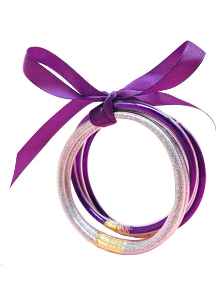 50-52MM Tarzı Gümüş 5pcslset Glitter Jöle Bilezik Bileklik Seti Kadınlar Için Glitter Dolgulu Jöle Silikon Bilezikler Kızlar Için (Yurt Dışından) fiyatları