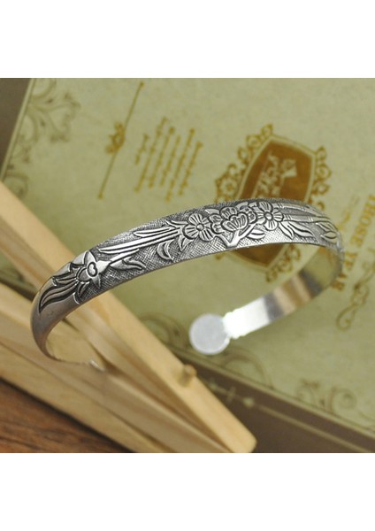 No.9 Boyutu Vintage Antik Gümüş Renk Hayvan Yılan Çiçek Desen Bilezik Kadınlar Için Bohemian Açık Metal Bilezikler Parti Takı Hediyeler (Yurt Dışından)