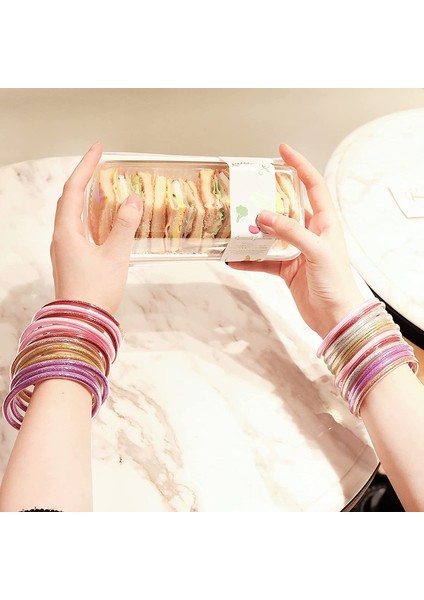 57MM Tarzı Beyaz 5pcslset Glitter Jöle Bilezik Bileklik Seti Kadınlar Için Glitter Dolgulu Jöle Silikon Bilezikler Kızlar Için (Yurt Dışından) fırsatları