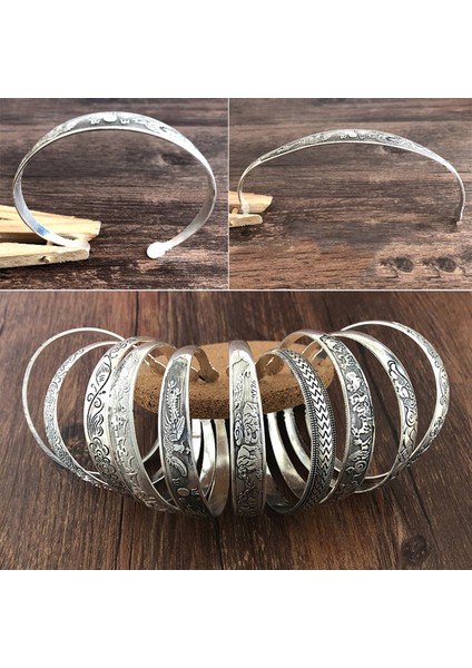 No.6 Boyutu Vintage Antik Gümüş Renk Hayvan Yılan Çiçek Desen Bilezik Kadınlar Için Bohemian Açık Metal Bilezikler Parti Takı Hediyeler (Yurt Dışından) fırsatları