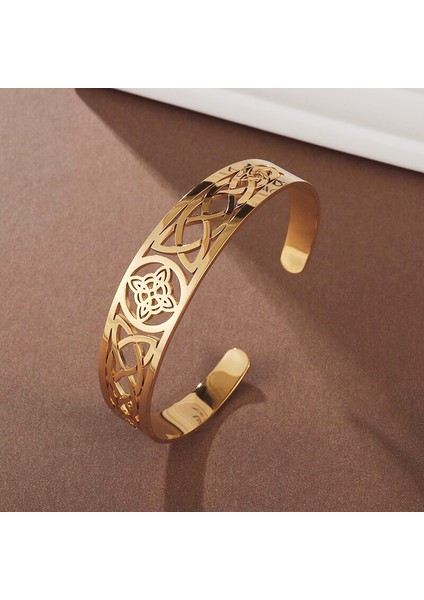 AL19773-GÜMÜŞ Cadı Düğüm Bilezik Paslanmaz Çelik Ayarlanabilir Açık Manşet Bilezik Celtic Büyücülük Muska Takı Erkek Kadın Doğum Günü Hediyesi (Yurt Dışından) fiyatları