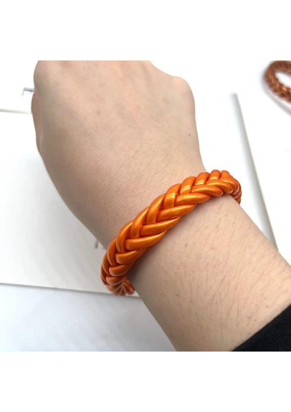 Gri Tarzı No6-Turuncu-Kırmızı Bilandi Moda Mizaç El Yapımı El Yapımı Dokuma Pvc Çift Katmanlı Çok Renkli Bilezik Kadınlar Için Parti Hediyeleri Için Hazır (Yurt Dışından)