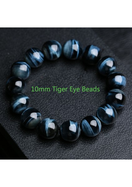 19CM Tarzı 10 mm 5A Kraliyet Mavi Kaplan Gözü Kaplan Gözü Boncuk Bilezik Erkekler Kadınlar Için Yüksek mm Doğal Taş Bilezikler Moda Takı (Yurt Dışından)