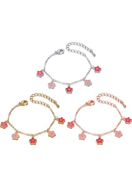 Gümüş Bilezikler Beş Çiçek Takılar Kızlar Için Hediyeler En Iyi Arkadaş Romantik Küçük ve Weetness Güzel Moda Çocuk Tüm Maç (Yurt Dışından) fırsatları