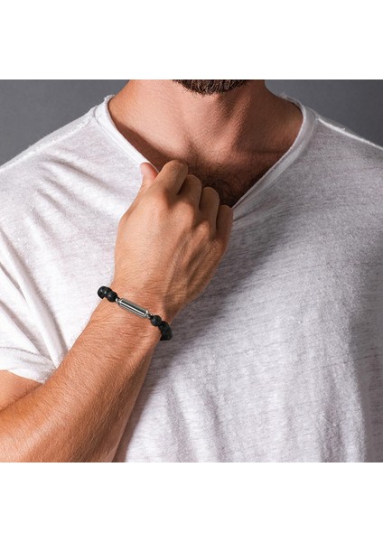 BR-994S-4 Vnox Erkek Rahat Lava Taş Boncuk Urn Bilezikler Küller Için, Içi Boş Tüp Kremasyon Hatıra Anıt Takı, Uzunluğu Ayarlanabilir (Yurt Dışından) modelleri