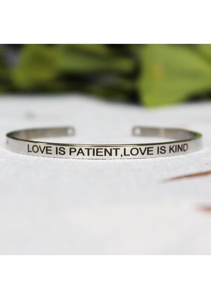 F Paslanmaz Çelik Bileklik Kazınmış Pozitif Ilham Alıntı Mantra Manşet Titanyum Çelik Bilezikler Kadın Erkek Için 4mm Takı Hediye (Yurt Dışından)