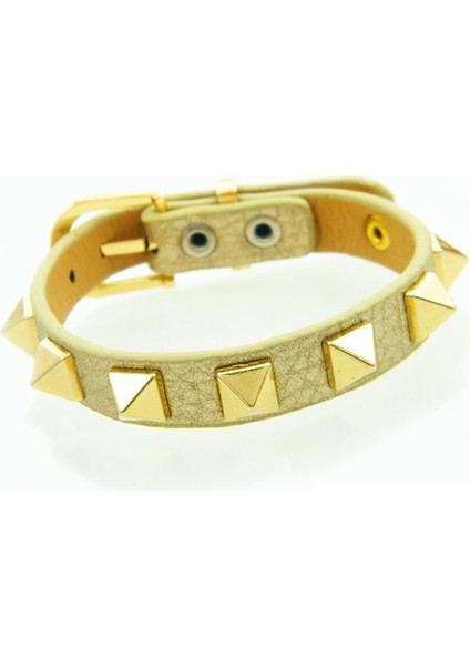 Altın Punk Geometrik Dokulu Perçin Bileklik Kadın 8 Renk Seçin Lüks Kişilik Takı Kemer Tokası Bilek Bilezik Erkekler Z309 (Yurt Dışından)