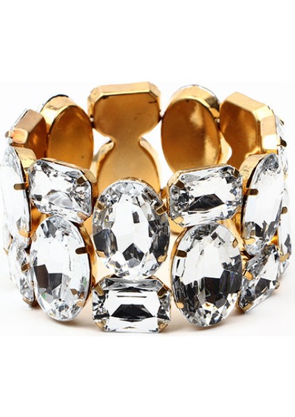 5siyah 2022 Zarif Geniş Elastik Moda Renk Rhinestone Gelin Bileklik (Yurt Dışından) fırsatları