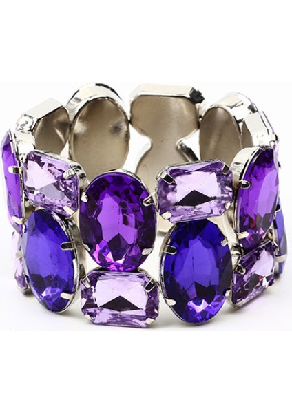 5siyah 2022 Zarif Geniş Elastik Moda Renk Rhinestone Gelin Bileklik (Yurt Dışından) indirimleri