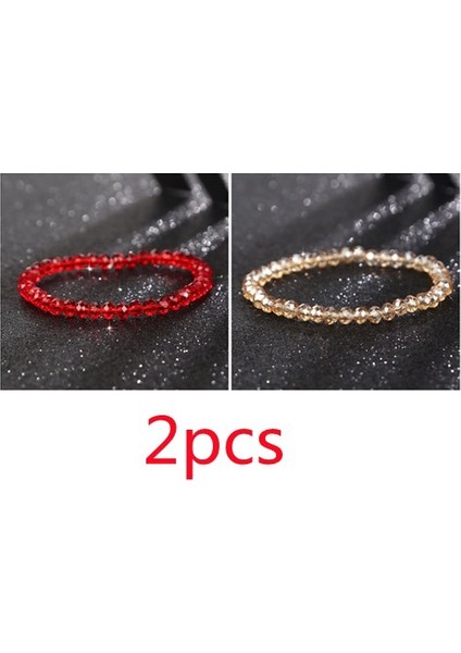 A2-2 Adet Yeni Yapay Avusturya Kristal Bilezik Fashioy Taş Boncuk Esneklik Halat Strand Bilezikler Kadınlar Takı Için (Yurt Dışından)