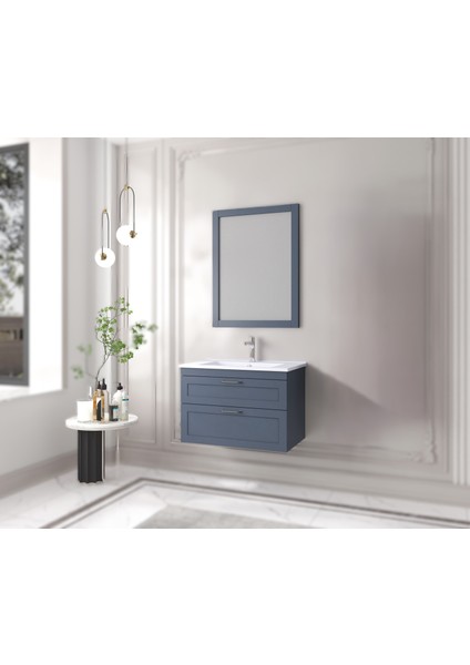 Beyoğlu 75 cm Mat Lacivert Banyo Dolabı fiyatları