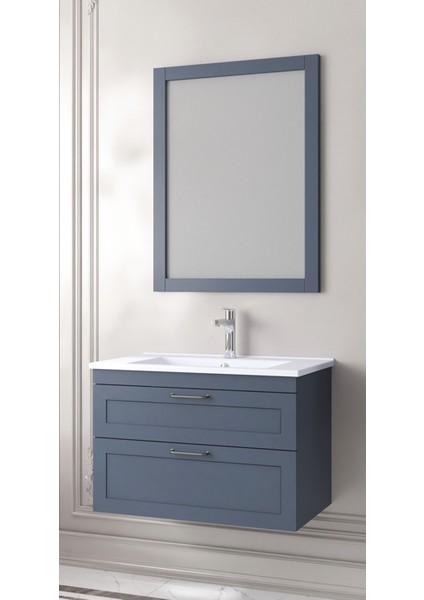 Beyoğlu 75 cm Mat Lacivert Banyo Dolabı