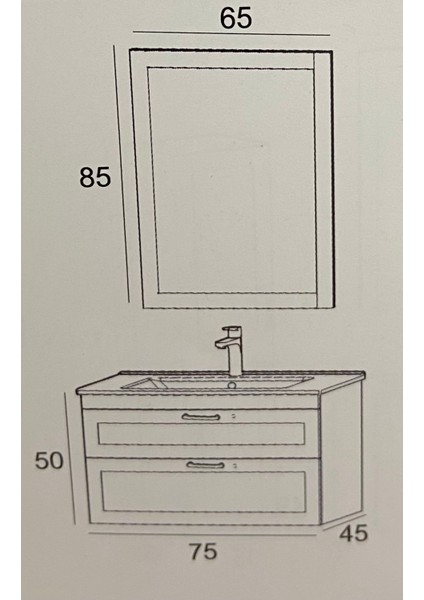 Beyoğlu 75 cm Mat Lacivert Banyo Dolabı modelleri