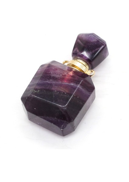 20X38MM Doğal Taş Parfüm Şişesi Kolye Reiki Şifa Uçucu Yağ Şişeleri Kristal Ametist Takı Yapımı Için Kolye Kolye (Yurt Dışından)